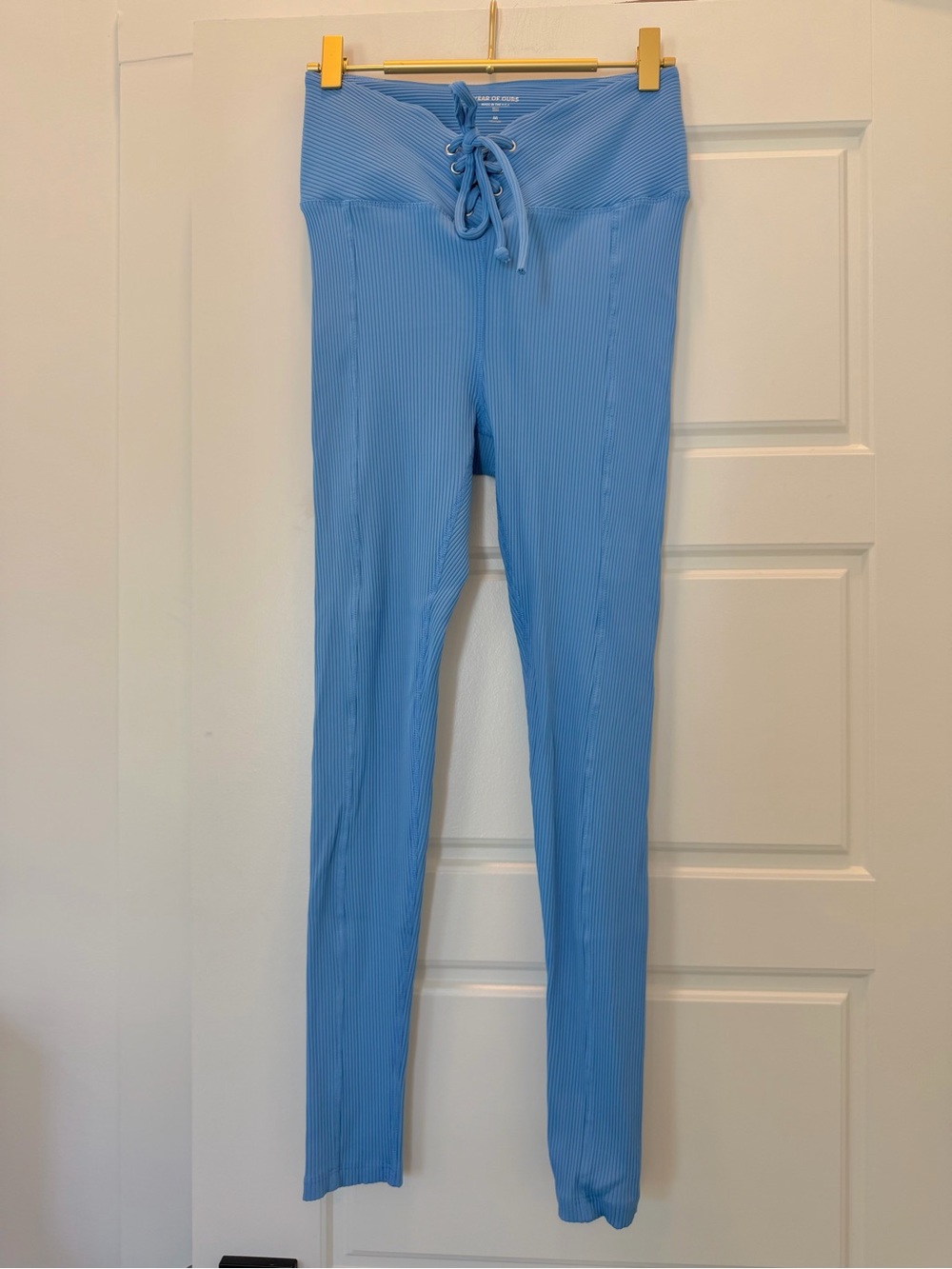 Years of Ours Blue Ribbed Leggings Size M